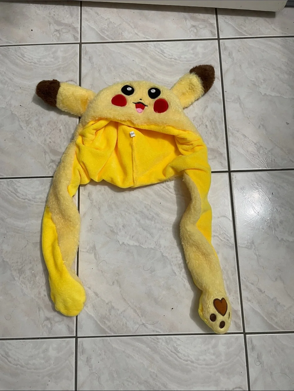 Pikachu Plush Hat with Ear Flaps and lights up